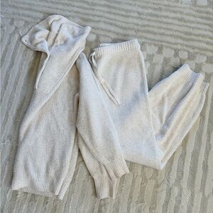 Aerie Soft Cream Waffle Knit Sweater set